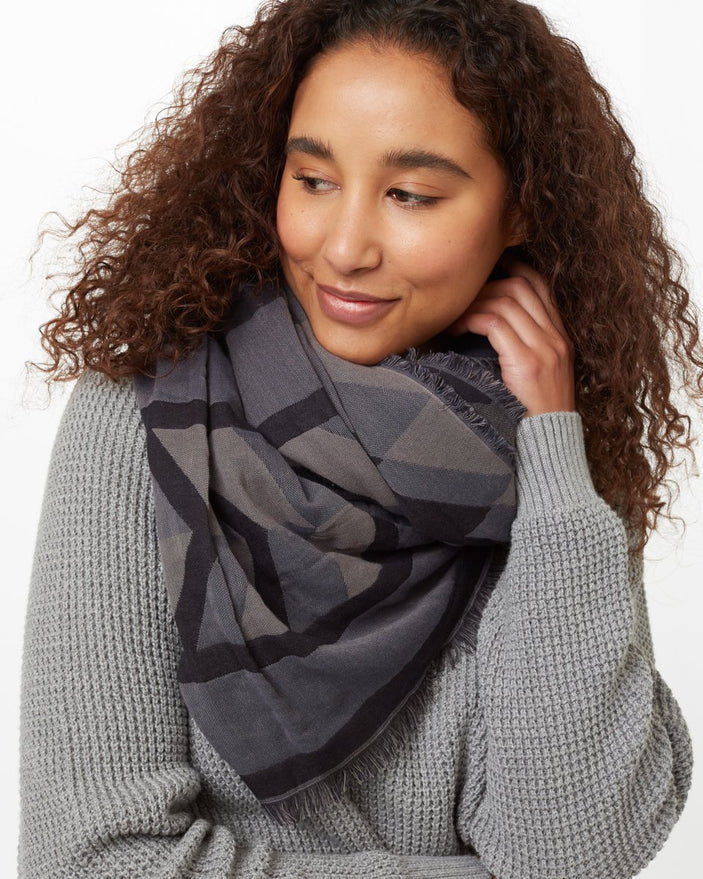 Image of product: Écharpe plaid en coton intarsia