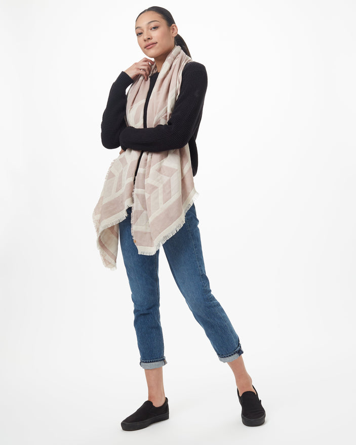 Image of product: Écharpe plaid en coton intarsia