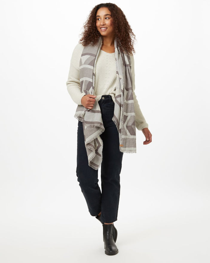 Image of product: Écharpe plaid en coton intarsia